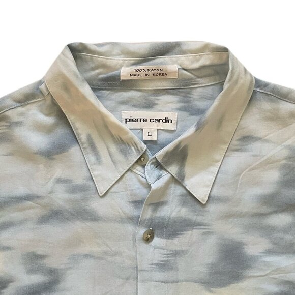 Pierre Cardin Vintage Shirt Mens Size L 100% Rayon Hawaiian Short Sleeve - Picture 4 of 7